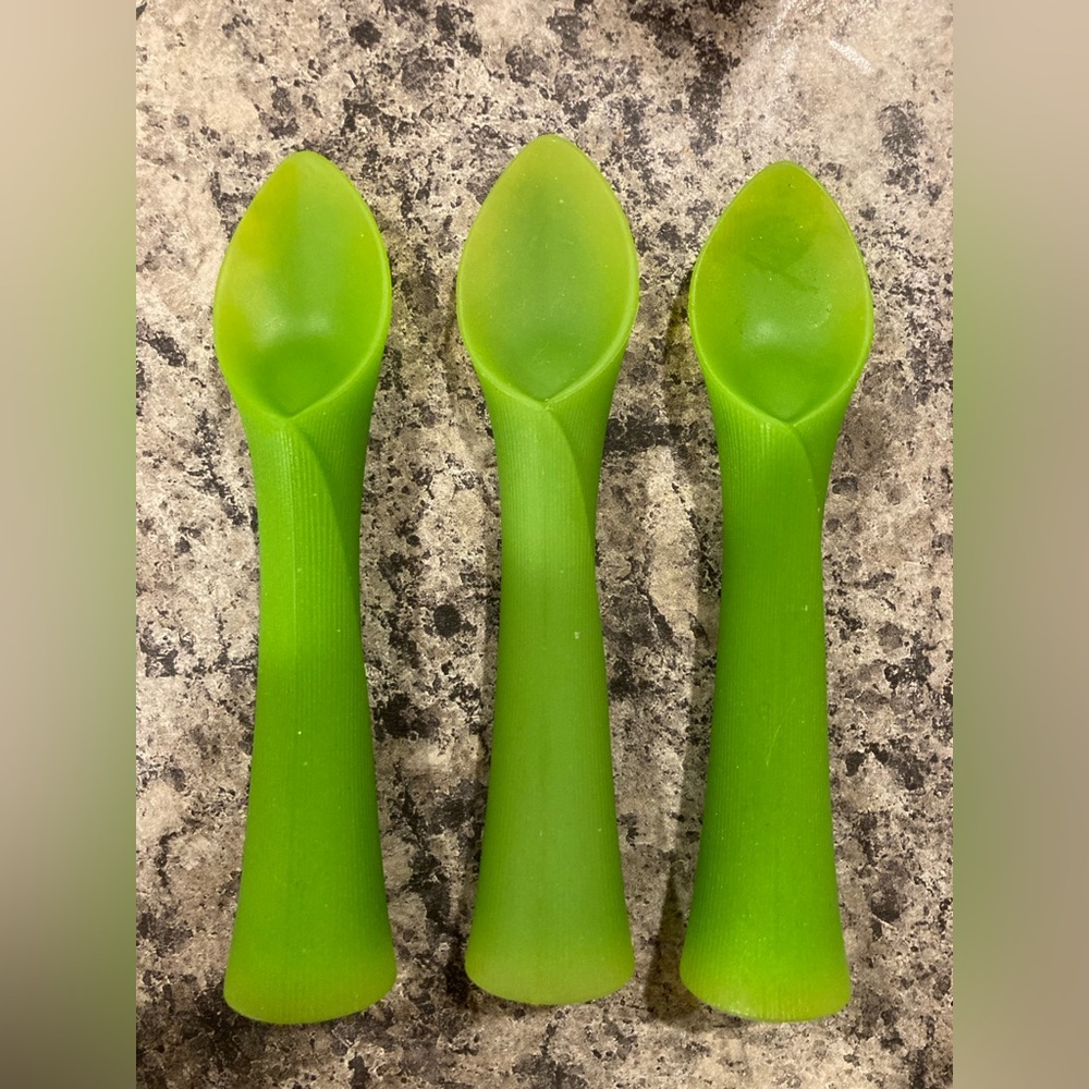 Olababy 100% Silicone Soft-Tip Training Spoon for Baby Led Weaning lot of 3